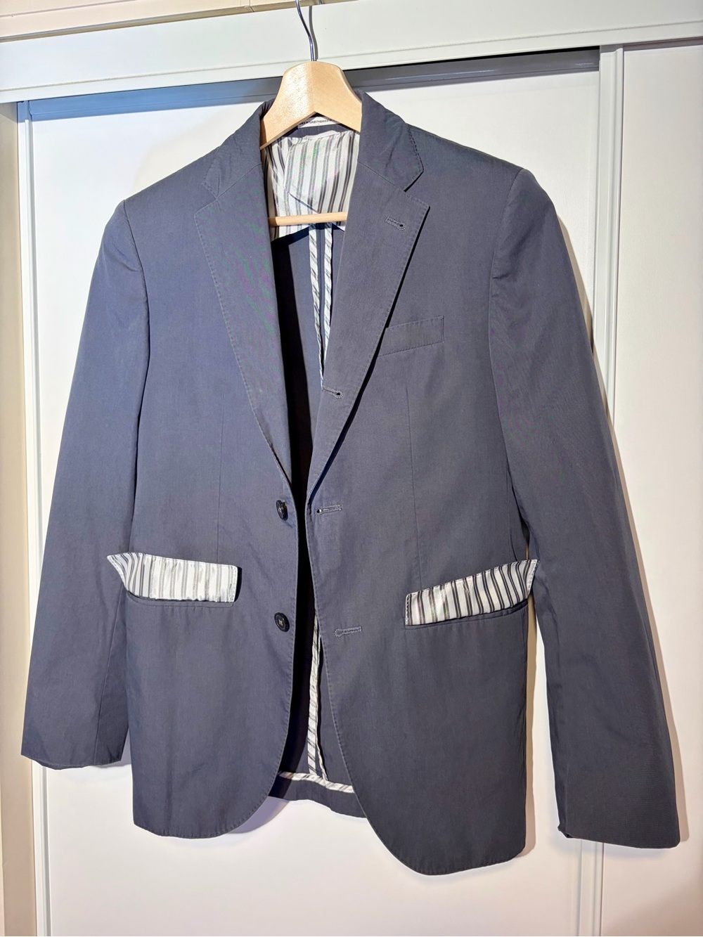 Club Monaco Cotton Sport Coat Blazer Men 36R Charcoal Ralph Lauren Era